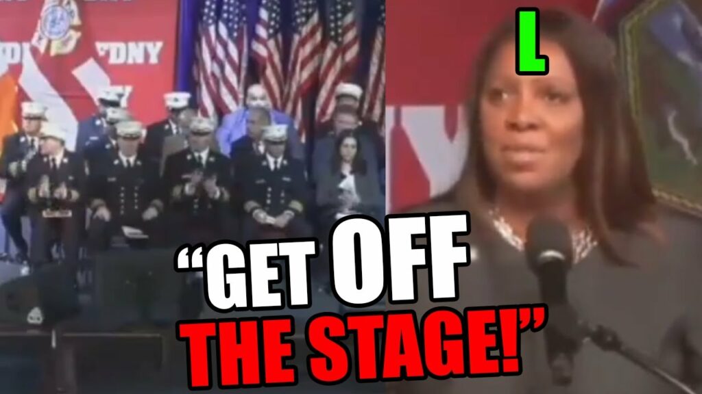 She just got BOOED OFF STAGE by a crowd of NY Firefighters!