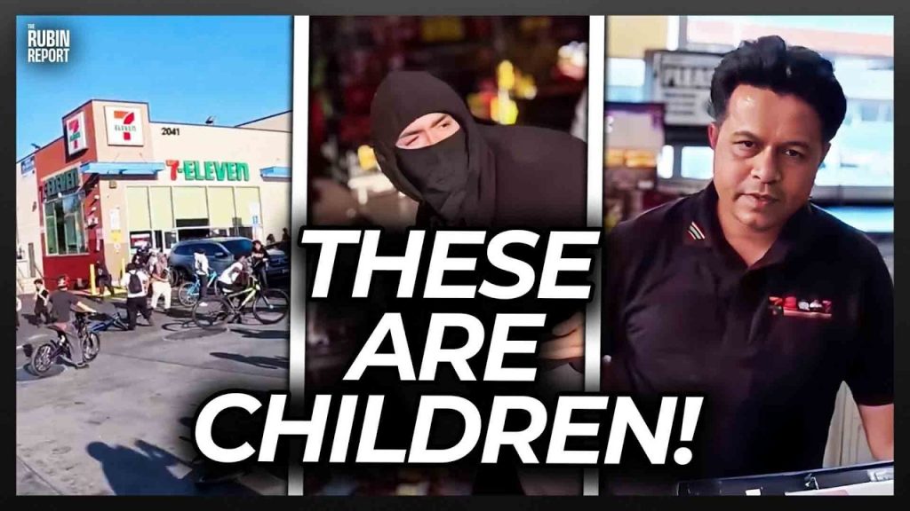 Massive Gang of Kids Destroy 7-Eleven, One Kid Says This to Store Owner