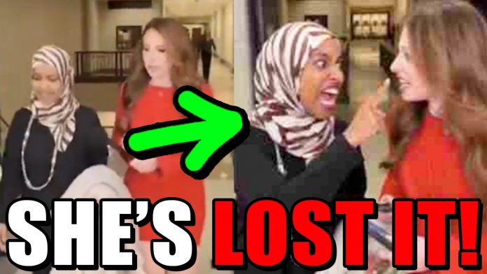 Ilhan Omar turns into a RABID ANIMAL when confronted by based reporter!!