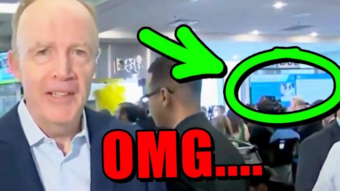 People noticed something INCREDIBLE on the screen behind reporter.