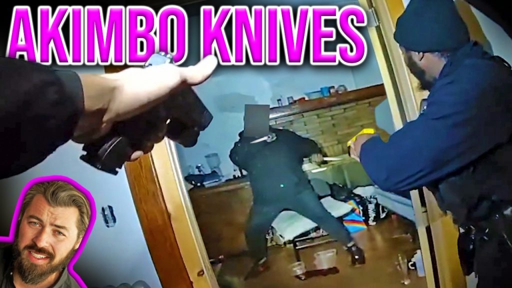 Cops BLAST Double Knife Attacker!