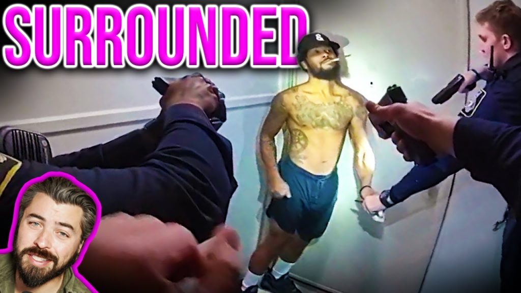 Suspect Pulls Knife While Surrounded By Cops!