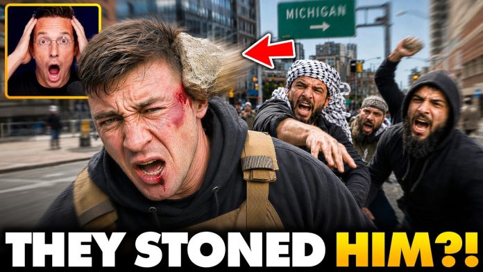🚨Muslims STONE a Christian Activist in Michigan for BLASPHEMY! All On Camera: ‘Trying To KILL Me…’