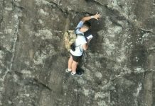 Daredevil Hiker Stuck On Ledge Calls 911 With One Hand, Holds On With Other Daredevil Hiker Stuck On Ledge Calls 911 With One Hand, Holds On With Other